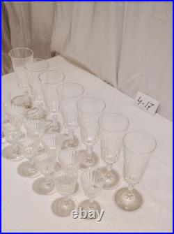 Vintage Luminarc France Lance Stemware Set of 18 Champagne Flutes & Glasess