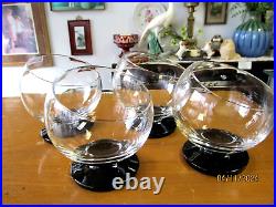 Vintage MCM Odd ball Morgantown crystal glasses set of 4