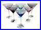 Vintage MCM Waterford Marquis Colors Polka Dot Martini Glasses Set of 6 & Charms