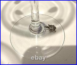 Vintage MCM Waterford Marquis Colors Polka Dot Martini Glasses Set of 6 & Charms