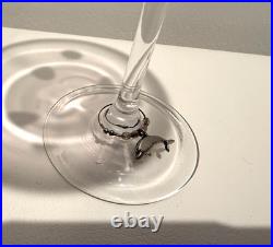 Vintage MCM Waterford Marquis Colors Polka Dot Martini Glasses Set of 6 & Charms