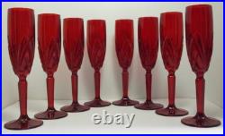Vintage Marquis Red Waterford Champagne Glasses Set Of 8