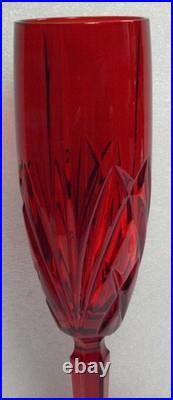 Vintage Marquis Red Waterford Champagne Glasses Set Of 8