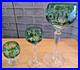 Vintage Nachtmann Traube Emerald Green Crystal Glasses Set of 3 Hand Blown C