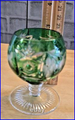 Vintage Nachtmann Traube Emerald Green Crystal Glasses Set of 3 Hand Blown C