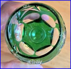 Vintage Nachtmann Traube Emerald Green Crystal Glasses Set of 3 Hand Blown C