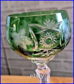 Vintage Nachtmann Traube Emerald Green Crystal Glasses Set of 3 Hand Blown C