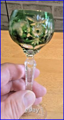 Vintage Nachtmann Traube Emerald Green Crystal Glasses Set of 3 Hand Blown C