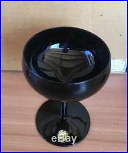 Vintage Noritake SASAKI 40-piece Wine Goblet Stem Set RARE BLACK Color NEW (NOS)