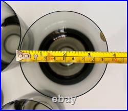 Vintage ORREFORS Smoke Gray Set of 6 Double Old Fashioned Crystal Glasses 3 5/8