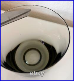 Vintage ORREFORS Smoke Gray Set of 6 Double Old Fashioned Crystal Glasses 3 5/8