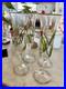 Vintage Perrier Jouet Hand Painted Crystal Champagne Flutes Set Of 4
