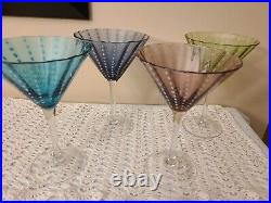 Vintage Pescara White Dots Glass Martini Crystal Glassware