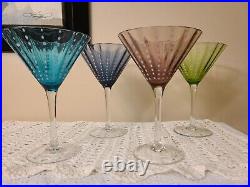 Vintage Pescara White Dots Glass Martini Crystal Glassware