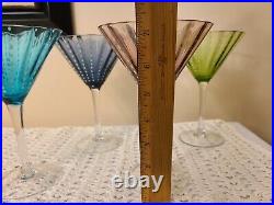 Vintage Pescara White Dots Glass Martini Crystal Glassware