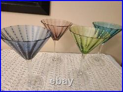 Vintage Pescara White Dots Glass Martini Crystal Glassware