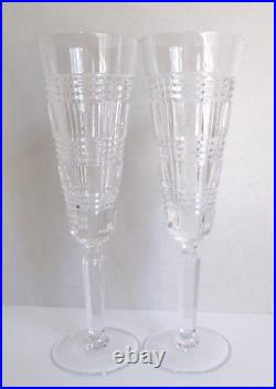 Vintage Ralph Lauren Crystal GLEN PLAID CLASSIC Champagne Flute Marked, Set of 2