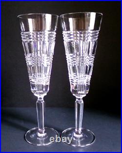 Vintage Ralph Lauren Crystal GLEN PLAID CLASSIC Champagne Flute Marked, Set of 2