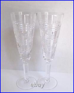 Vintage Ralph Lauren Crystal GLEN PLAID CLASSIC Champagne Flute Marked, Set of 2