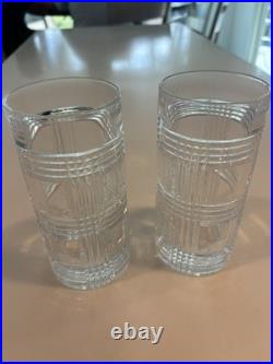 Vintage Ralph Lauren Glen Plaid Crystal Highball Glassware Set of 2 Replacements