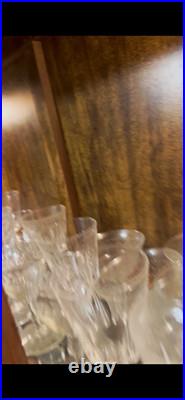Vintage/Retro Clear Crystal Set Etched Floral, Wine & Cocktail, 10 oz
