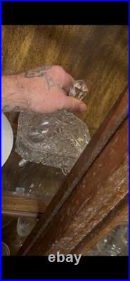 Vintage/Retro Clear Crystal Set Etched Floral, Wine & Cocktail, 10 oz
