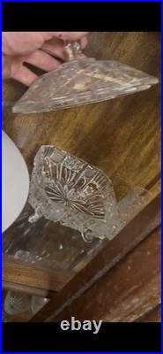 Vintage/Retro Clear Crystal Set Etched Floral, Wine & Cocktail, 10 oz