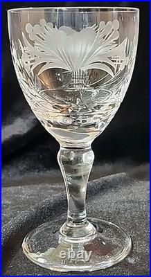 Vintage Royal Brierley Honeysuckle Wine/Sherry Glasses-Set of 6 5.5 Tall EC