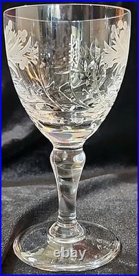 Vintage Royal Brierley Honeysuckle Wine/Sherry Glasses-Set of 6 5.5 Tall EC