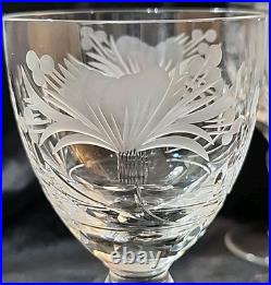 Vintage Royal Brierley Honeysuckle Wine/Sherry Glasses-Set of 6 5.5 Tall EC