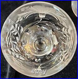 Vintage Royal Brierley Honeysuckle Wine/Sherry Glasses-Set of 6 5.5 Tall EC