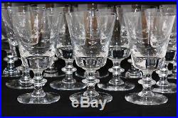 Vintage Set 12 Val St. Lambert Crystal Glass Water Large State Plain Goblets