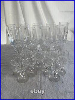 Vintage Set 18 Schott Zwiesel Tango Flamenco Champagne Cordial Crystal Glasses