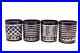 Vintage Set 4 Bohemian Czech Cut To Clear Crystal Tumblers Dark Blue Glasses