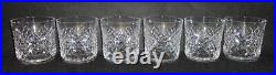 Vintage Set 6 Waterford Crystal Alana Old Fashioned Tumbler Glass Rounded Base