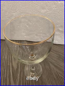 Vintage Set Of 20 Cristal D'Arques-Durand Cortina Gold 8 Wafer Wine Glasses