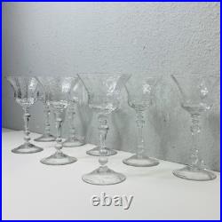 Vintage Set Of 8 Cambridge Style Rock Crystal Champagne Tall Sherbet Glasses Vintage Set Of 8 Cambridge Style Rock Crystal Champagne Tall Sherbet Glasses