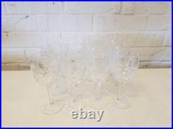 Vintage Set of 12 Crystal Cut Glass Water Glasses with Star Decorations