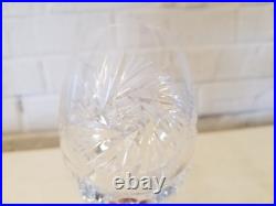 Vintage Set of 12 Crystal Cut Glass Water Glasses with Star Decorations