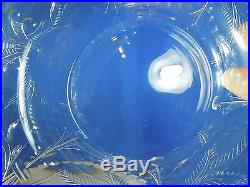 Vintage Set of 12 Libbey Cut Glass Crystal 9 Plates Bowls (Signed on Bottom)