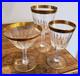 Vintage Set of 18 Czech Crystal Stemware 6 water 6 wine 6 champagne 24K trim