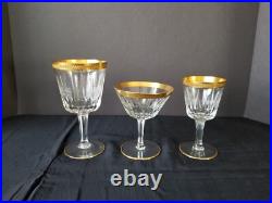 Vintage Set of 18 Czech Crystal Stemware 6 water 6 wine 6 champagne 24K trim