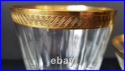 Vintage Set of 18 Czech Crystal Stemware 6 water 6 wine 6 champagne 24K trim