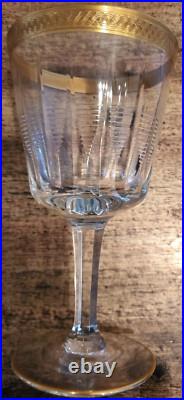 Vintage Set of 18 Czech Crystal Stemware 6 water 6 wine 6 champagne 24K trim