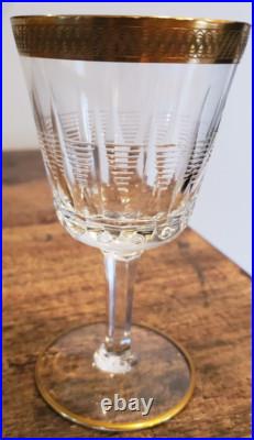 Vintage Set of 18 Czech Crystal Stemware 6 water 6 wine 6 champagne 24K trim