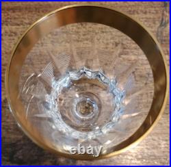 Vintage Set of 18 Czech Crystal Stemware 6 water 6 wine 6 champagne 24K trim