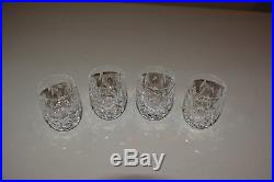 Vintage Set of 4 signed WATERFORD Fine Crystal Shot Glasses Lismore Pattern