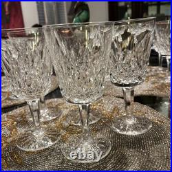Vintage- Set of 5 Lismore Waterford Cut Crystal Water Goblets, 8 oz, 6 7/8