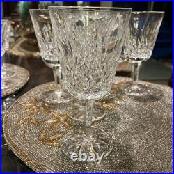 Vintage- Set of 5 Lismore Waterford Cut Crystal Water Goblets, 8 oz, 6 7/8