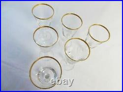 Vintage Set of (6) Lenox Crystal Eternal Gold Rimmed Water Goblets (Shorter)